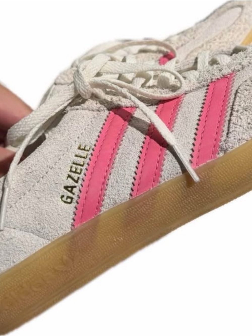 Adidas Gazelle Indoor "Off White Lucid Pink" tennis shoes sneakers